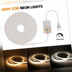 Dimmbar Neon COB LED Streifen Stripe 230V Leiste Band Lichterkette Lichtschlauch