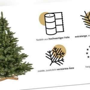 120-250cm Künstlicher Weihnachtsbaum PREMIUMQUALITÄT Holzständer Tannenbaum