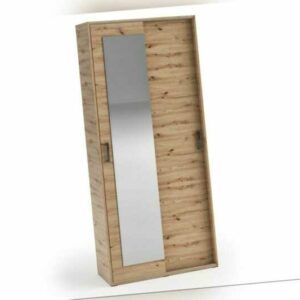 Garderobenschrank Garderobe Schrank Vanessa I 90 cm  Spiegel Flur braun weiß