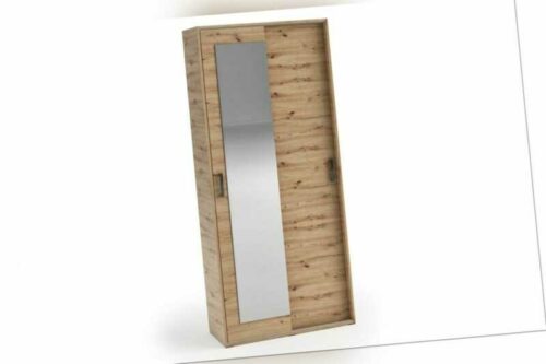 Garderobenschrank Garderobe Schrank Vanessa I 90 cm  Spiegel Flur braun weiß