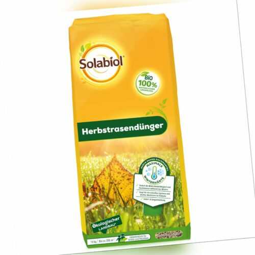 Solabiol Herbstrasendünger 10 kg für 200qm Herbst Rasendünger Kalium Dünger