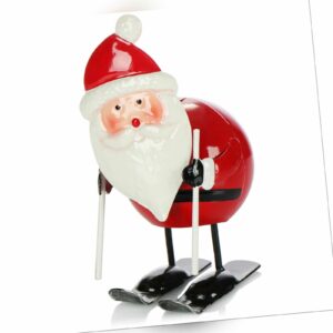 Weihnachtsdeko Weihnachtsmann Figur aus Metall - Weihnachtsfigur stehend
