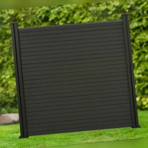 WPC Zaun Classic Anthrazit Sichtschutzzaun  Gartenzaun Windschutz 180x180