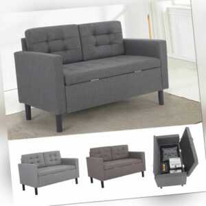 Sofas mit Staufachfunktion 2 Sitzer Stoffsofa Couch Gästesofa für Wohnzimmer