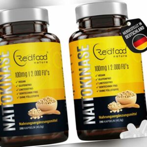 Nattokinase ⭐AKTION⭐ 580 Kapseln Vegan XXL Dose 100mg  2000 FU - Made in DE