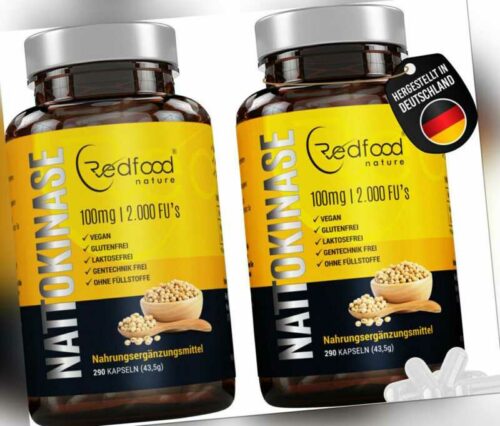 Nattokinase ⭐AKTION⭐ 580 Kapseln Vegan XXL Dose 100mg  2000 FU - Made in DE