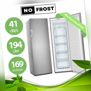 Gefrierschrank NoFrost Tiefkühlschrank 194 Liter Eisschrank freistehend INOX NEU