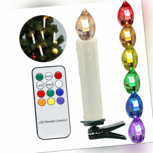 30X LED Weihnachtskerzen Baumkerzen Wasserdichte Kerzen mit Batterie Party RGB