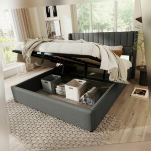 Polsterbett 160x200 cm Bettgestell mit Bettkasten Lattenrost Doppelbett Ehebett