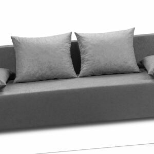 Billig Schlafsofa Grau BS10 Sofa mit Bettkasten Couch Klappsofa Couchgarnitur