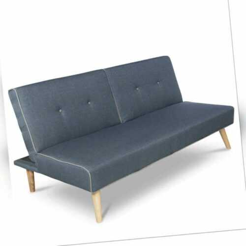 Sofa mit Schlaffunktion 3 Sitzer Couch Schlafsofa Gästebett Blau Homestyle4u