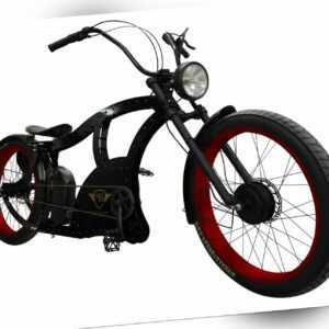 Power-Bikes, Pedelec, E-Bike, 250W, Fatbike, Cruiser, Fahrrad,rote Felgen, Retro