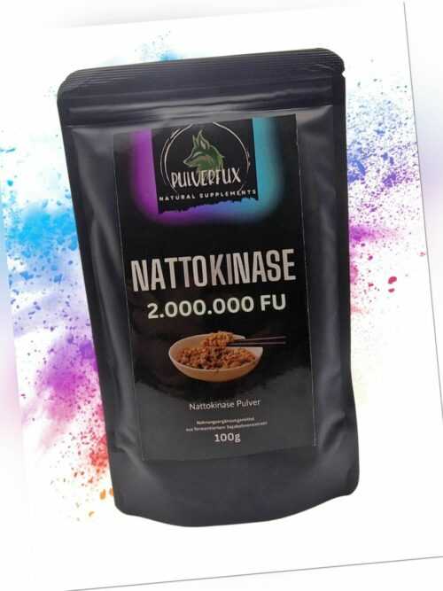 PulverFux Nattokinase Pulver 100g - 20.000FU/g = 1.000 Kapseln! 100% Bio & Vegan