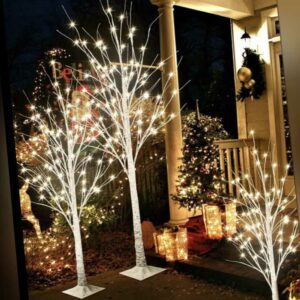 4 Fuß 6 Fuß 8 Fuß Birke LED warmweiße Lichter Weihnachtsbaum Deko