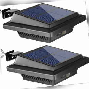40LED Dachrinnen Solarlampe mit Bewegungssensor Schwarz für Zaun-Wandleuchte Hof