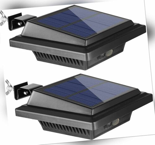40LED Dachrinnen Solarlampe mit Bewegungssensor Schwarz für Zaun-Wandleuchte Hof