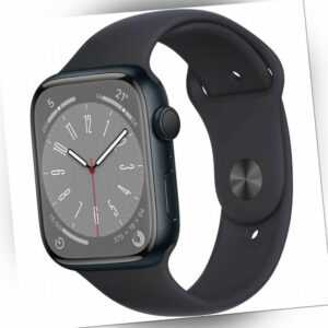 Apple Watch Series 8 Sportarmband 45 mm Aluminium GPS - Smartwatch - mitternacht