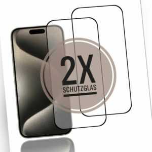 2x iPhone 15 Pro Max I iPhone 14 Pro Max Schutzglas Panzerfolie Echtglas Full