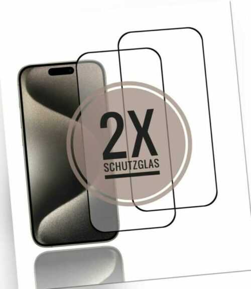2x iPhone 15 Pro Max I iPhone 14 Pro Max Schutzglas Panzerfolie Echtglas Full