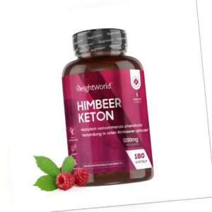 Himbeer Ketone Pure - 180 Kapseln - 1200mg - rote Himbeere Fruchtextrakt - Vegan