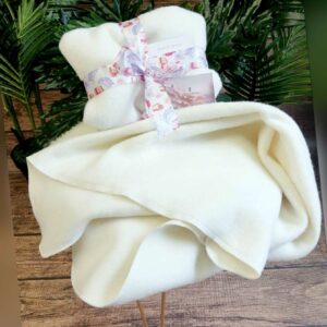 Baby MERINO Lammwolldecke  Plaid cream 75x85cm 100% Lammwolle