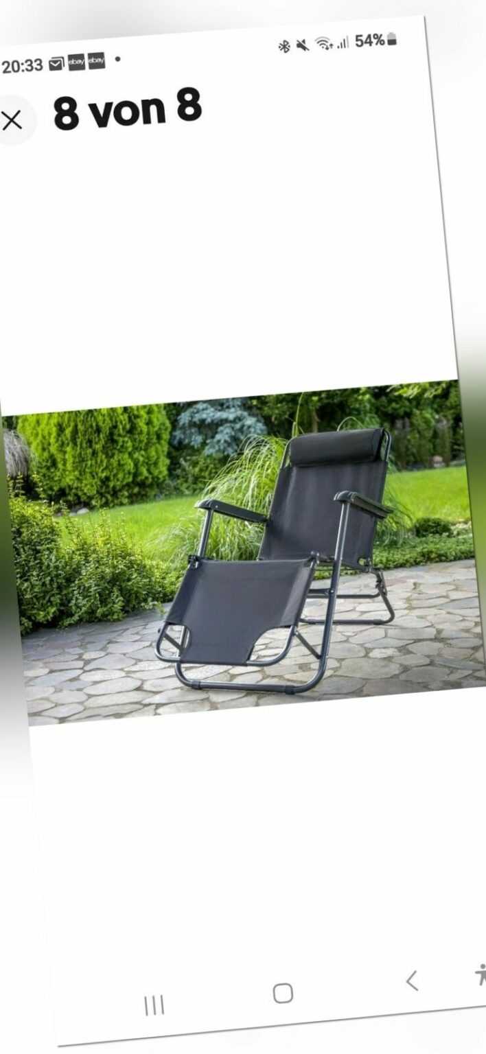 Relaxsessel Set Kopfkissen Sonnenliege Hochlehner Garten Camping Stuhl klappbar