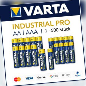 Varta Industrial Pro AAA AA Mignon Micro Batterie MHD 2031 1-500 Stück Alkaline