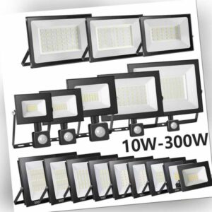 10-300W LED Fluter Mit Bewegungsmelder Strahler Scheinwerfer Außen lampe Leuchte