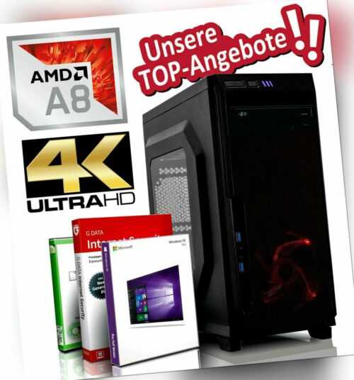 GAMING PC AMD A8-9600 4x3.4 GHz | 16GB DDR4 | 256 GB SSD | R7 | Win 10 Computer