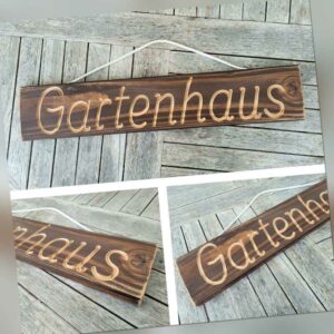 Gartenhaus, Holzschild massiv gefräst, Garten Gartenhütte Terrasse Geschenk 60cm