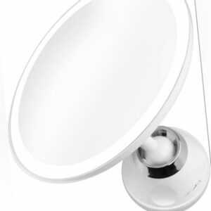 MEDISANA Kosmetikspiegel mit LED Beleuchtung Saugnapf Schminkspiegel 5-fach Zoom
