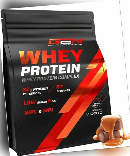 Whey Protein Complex - 1000g WPI + WPC Mix - Low Fat / Low Sugar Schoko Karamell