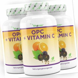 3x OPC + Vitamin C = 720 Kapseln á 600mg Traubenkernextrakt - Vegan Hochdosiert