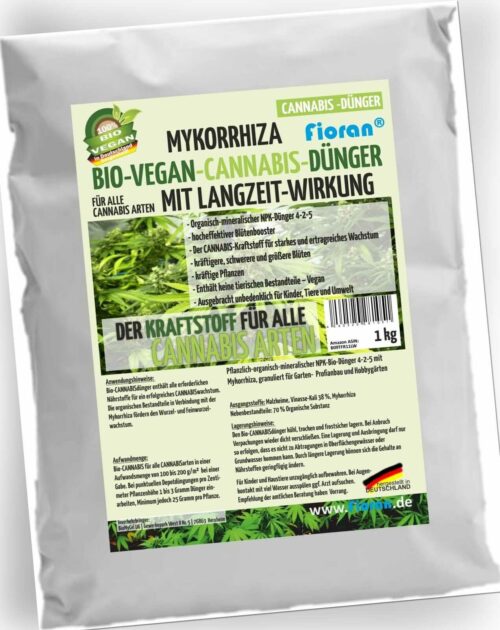 Fioran Bio Hanf- Cannabispflanze 1 5 15kg Mykorrhiza Bio Vegan Dünger Grow Langz