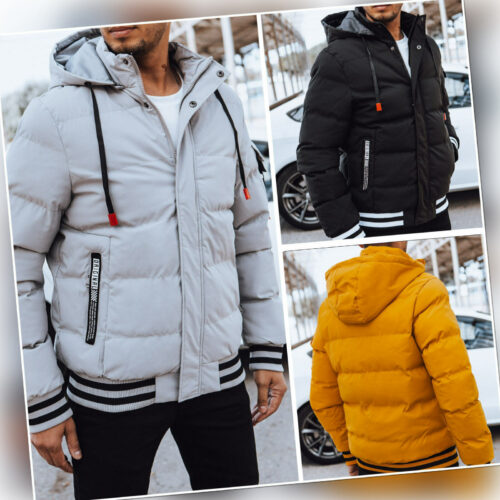 Herren Steppjacke Winterjacke mit Kapuze Herrenjacke Sportjacke Basic DSTREET