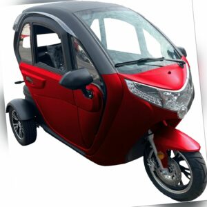 Kabinenroller Elektromobil Rot Seniorenmobil Elektroscooter 3-Rad 2-Sitz