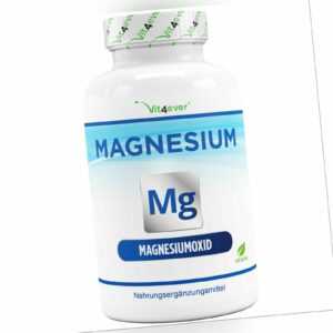 Magnesium 365 Kapseln - 400 mg elementar - Hochdosiert - Knochen - Zähne - Vegan
