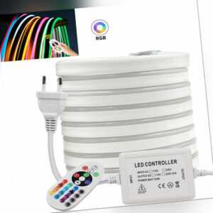 Neon LED Strip Streifen 220V 230V RGB Flex Schlauch diffus Lichtband Dimmbar DE
