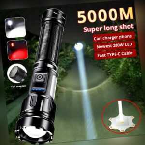 1000000 Lumen Taschenlampe COB LED USB 5000 Meter Taktisches Fackel Arbeitslicht
