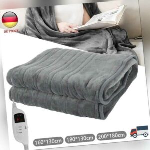 Heizdecke Wärmedecke Elektrisch mit 9 Heizstufen & Timer Waschbar 160/180/200cm