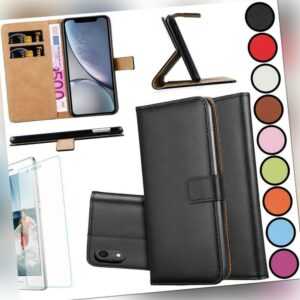 ECHT LEDER HANDY TASCHE FLIP WALLET BOOK ETUI SCHUTZ HÜLLE MAGNET CASE STAND BAG