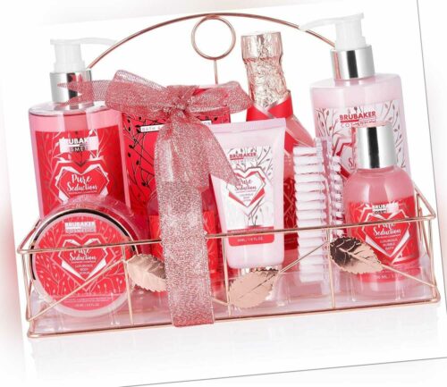 Geschenkset Himbeere Champagner Dusch und Bade Set + Regal Geschenke für Frauen