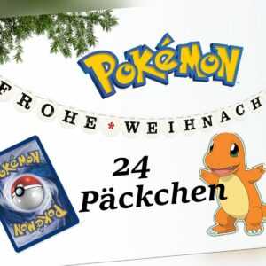 Pokemon Adventskalender 24 Päckchen mit Holos und vielen Karten - Geschenk