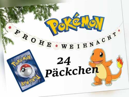 Pokemon Adventskalender 24 Päckchen mit Holos und vielen Karten - Geschenk