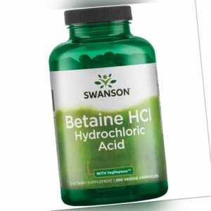 Swanson, Betain HCl mit Pepsin (Enzym), 250 Kapseln