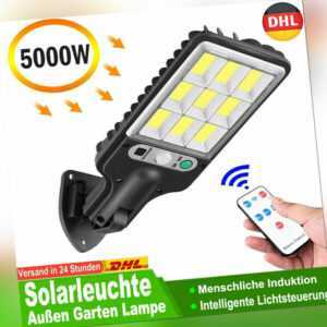 5000W Solarleuchte mit Bewegungsmelder Außen Lampe Fluter LED Strahler Licht DHL