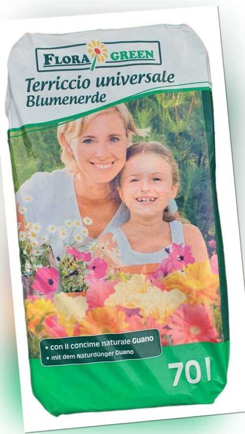 Blumenerde Pflanzerde vorgedüngt Flora Green 70 Liter Gärtnerqualität