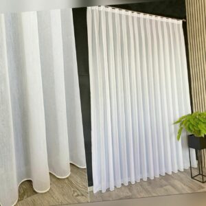 Gardine Store Robuste & Weiche Qualität Weiß Halbtransparent Faltenband Nach Maß