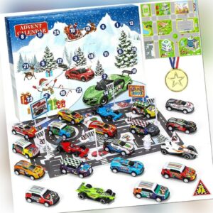 Adventskalender Auto, Adventskalender 2023 Kinder, Rennspielzeug Mit Medaille St