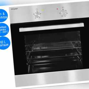 Exquisit Backofen 62 L Backofenvolumen Konventionell Edelstahl Einbau-Backofen